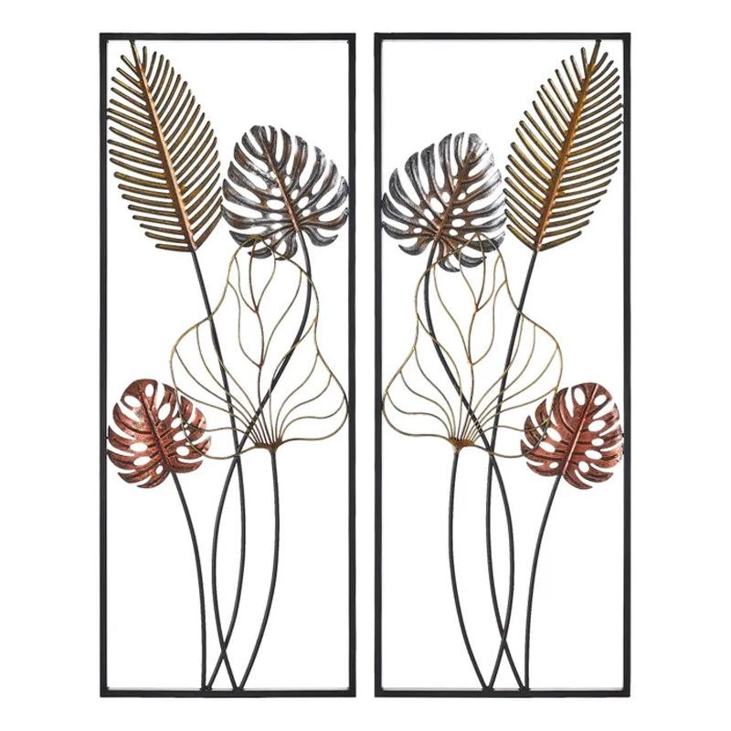 S/2 Pittura decorativa in ferro, stile semplice, pittura decorativa per ufficio 35 X 2.50 X 91 CM