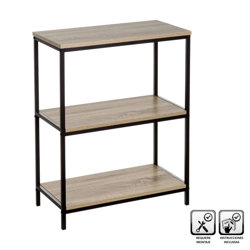 Con struttura in metallo,3 ripiani 60x30x76CM