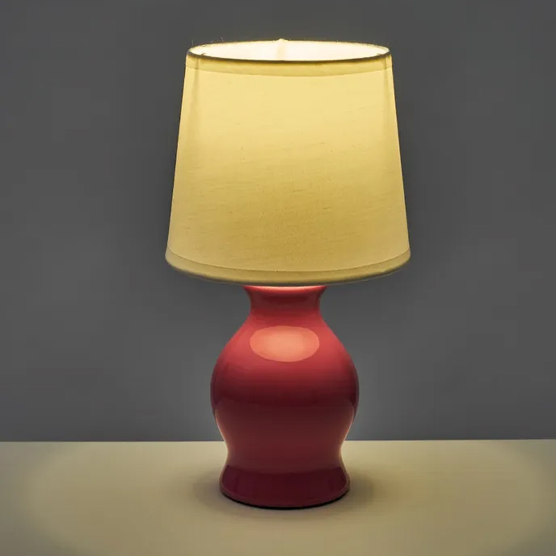 Lampada da scrivania ceramica rosa Lampada decorativa per camera da letto 15 X 15 X 26 CM