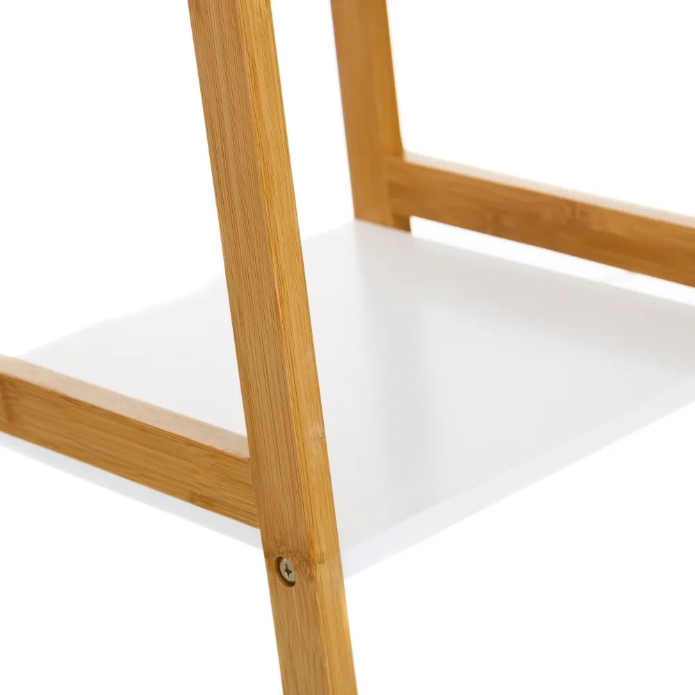 Scaffale indipendente,3 ripiani,Bambù bianco semplice - immagine 4