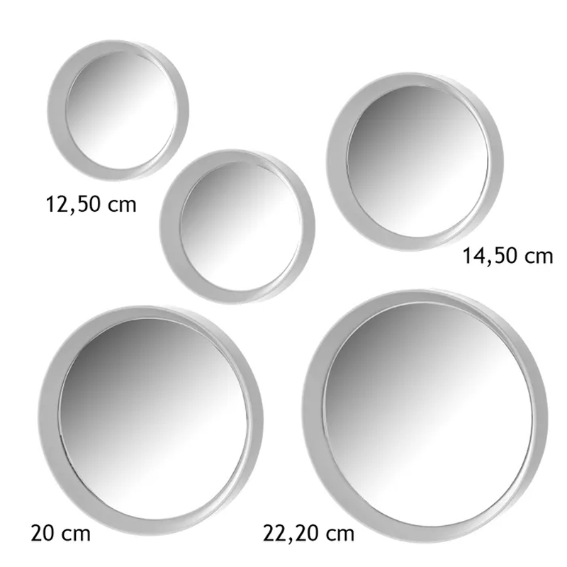 S/5 Specchio da parete,Bianco,Specchio PP,Specchio decorativo per il corridoio dell’uffici 25 X 3,50 X 25 CM