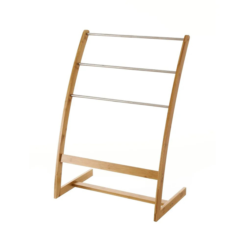 Portasciugamani a piantana,Bambù e acciaio inossidabile,Ideale per camere da letto e bagni 57 x 35 x 81 CM 1u/c