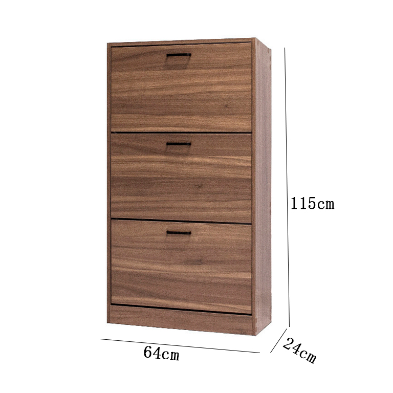 Scarpiera 3 ante noce 63x24x115cm