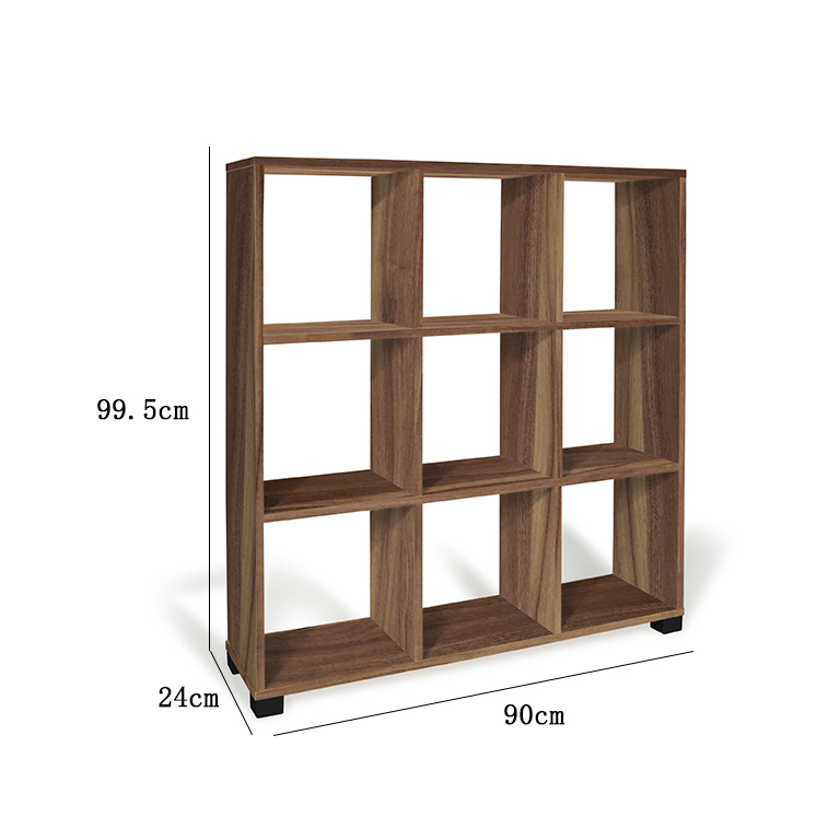 Libreria Scaffale 9 Ripiani Noce 90x24x99,5 cm