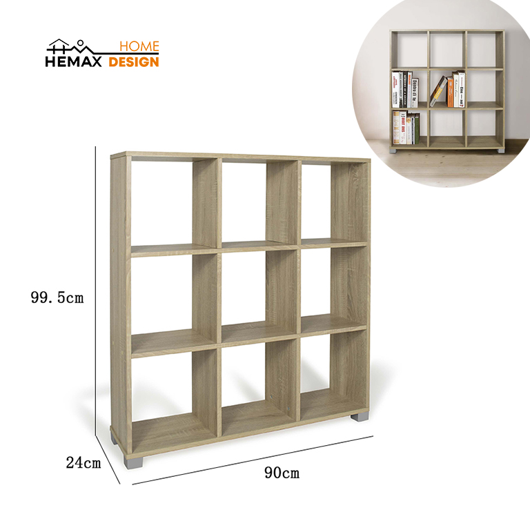 Libreria Scaffale 9 Ripiani 2 colori disponibili 90x24x99,5 cm