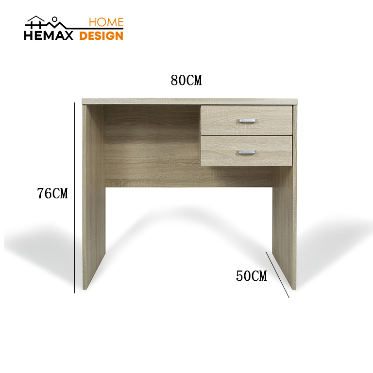 Scrivania con 2 cassetti – ideale per ufficio, studio e spazio di lavoro 2 colori disponibili (80x50x76 cm)