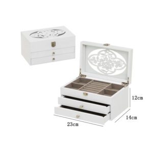 Portagioie MDF-cristallo bianco 23x14x12cm