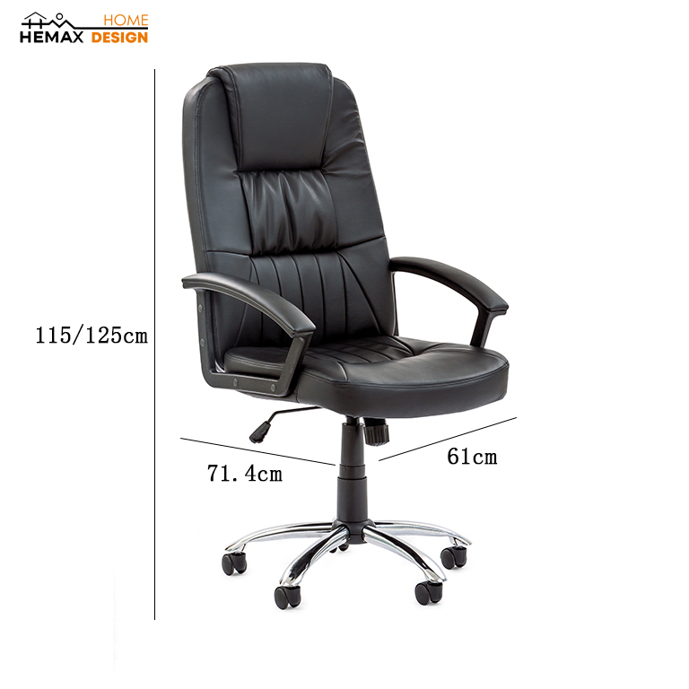 Toledo Nero Poltrona Direzionale 61×71,4×115/125 cm