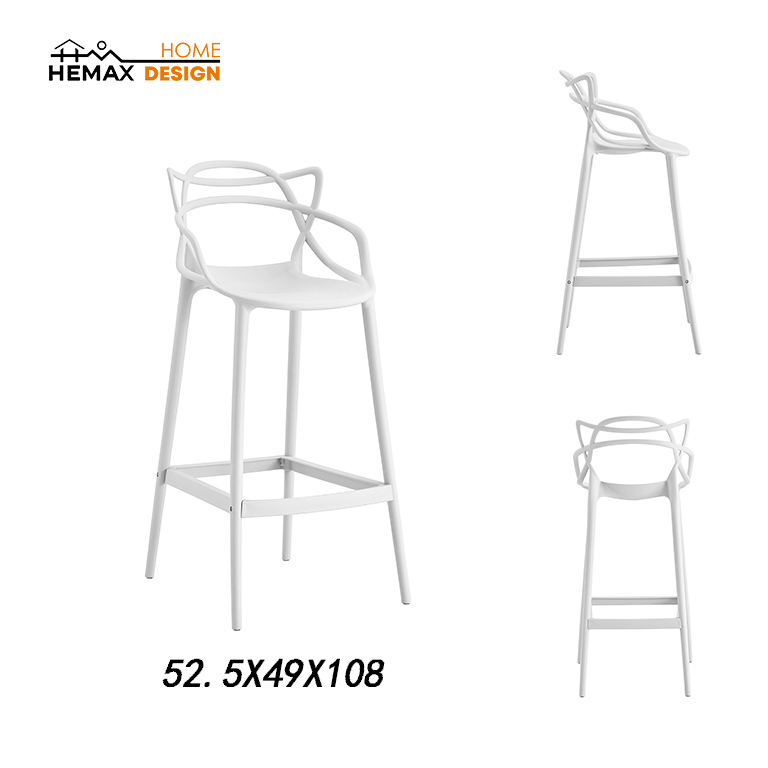 Curve sgabello bianco 52,5x49x108cm e ideale per posizionarlo in cucine moderne, isole bar, angoli di lettura, o anche in spazi di intrattenimento.