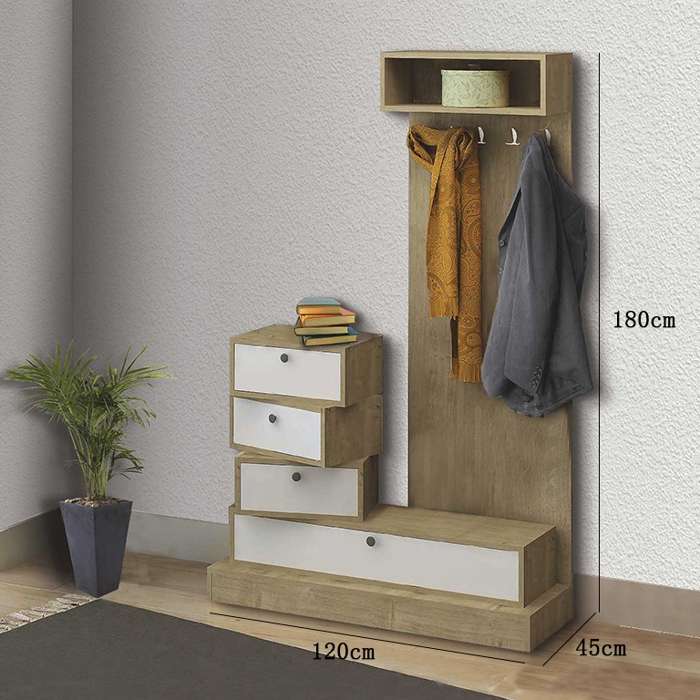 Ingresso Rovere Bianco Caldo 120x45x180cm