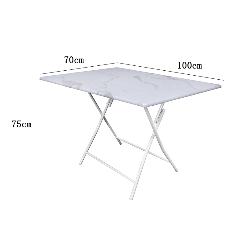 Tavolo pieghevole tampa 100x70x75cm top marm,2 colori