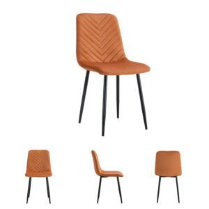 Sedia silvia in velluto arancione di stile e comfort"  ideale per soggiorno angolo lettura camera da letto studio o uffici 54x44x87