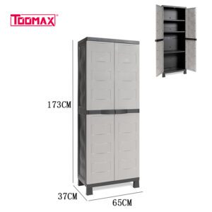 Armadio in plastica,2 porte, 4 piani 65x37x173cm