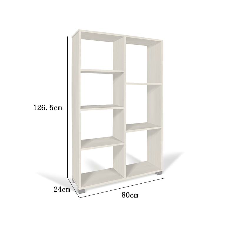 Libreria Scaffale Per Soggiorno 7 Ripiani 2 colori disponibili 80x24x126,5cm
