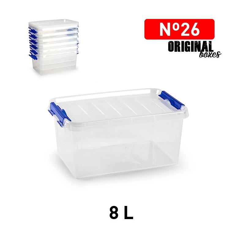 Scatola multiuso 8L con coperchio senza maniglia TRASPARENTE