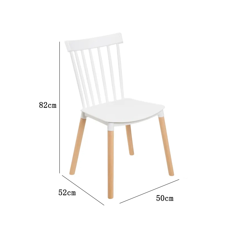 Sedia in PP e Legno di Faggio – Bianco 50x52x82 cm