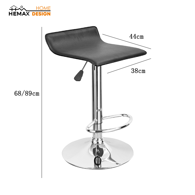 Sgabello Ponza Colore Nero 38x44x68/89 cm