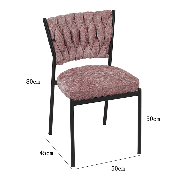 Georgette sedia da pranzo struttura matt black,6 colori 50x50x45.5xH80cm