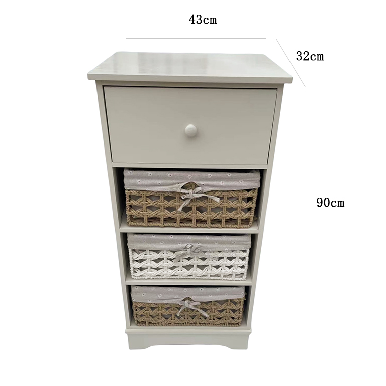 Daniela cassettiera c/cassetto bianca 43x32x90cm